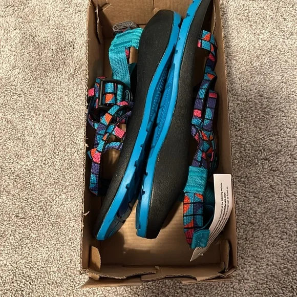 Chaco Unisex Kids ZX1 Ecotread J180264 Sport Sandals Break Teal Blue You… - Picture 2 of 14